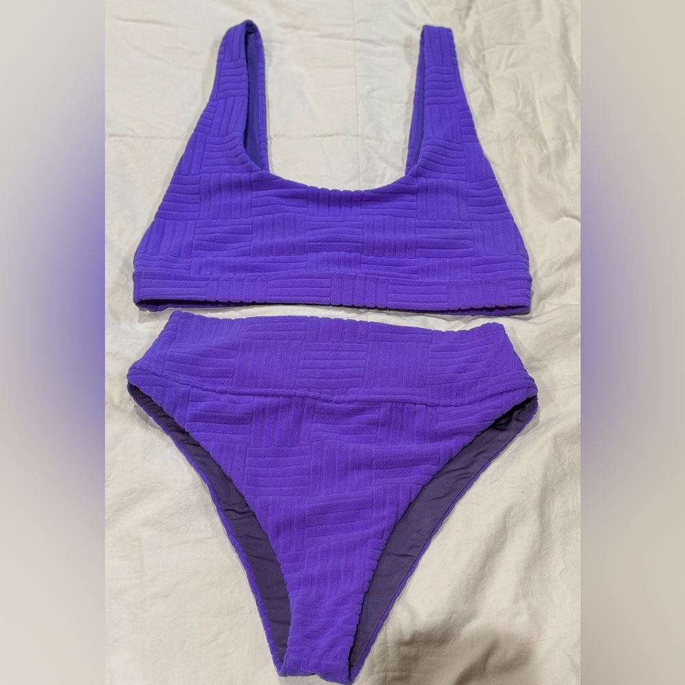 BEACH RIOT Peyton Top Ultra Violet Terry & Highway Bottom Ultra Violet Terry